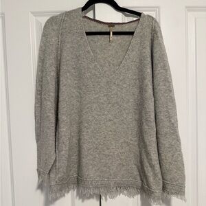 Free People Heather Gray Knit Top